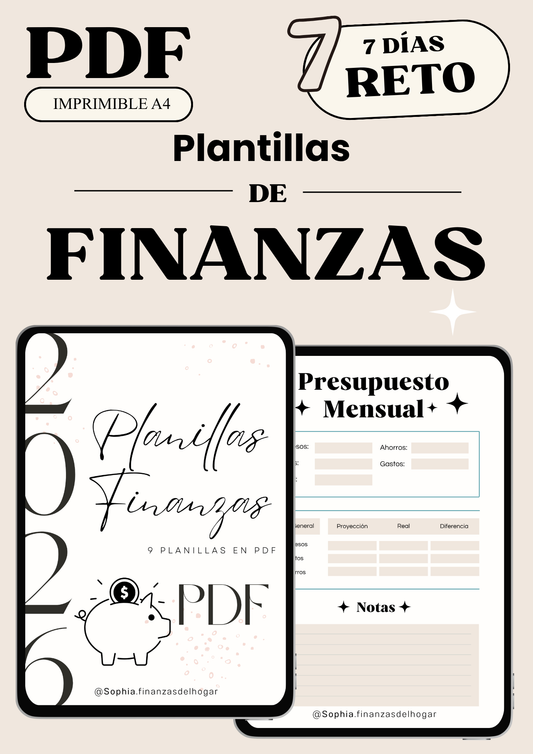 Plantillas de Finanzas PDF: "RETO 7 días: Ordená tus finanzas"